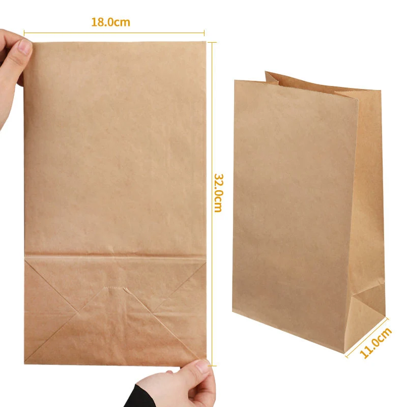 Food Grade Custom Printed Greaseproof Sandwich Hot Dog Packaging Brown or White Kraft Paper Bag