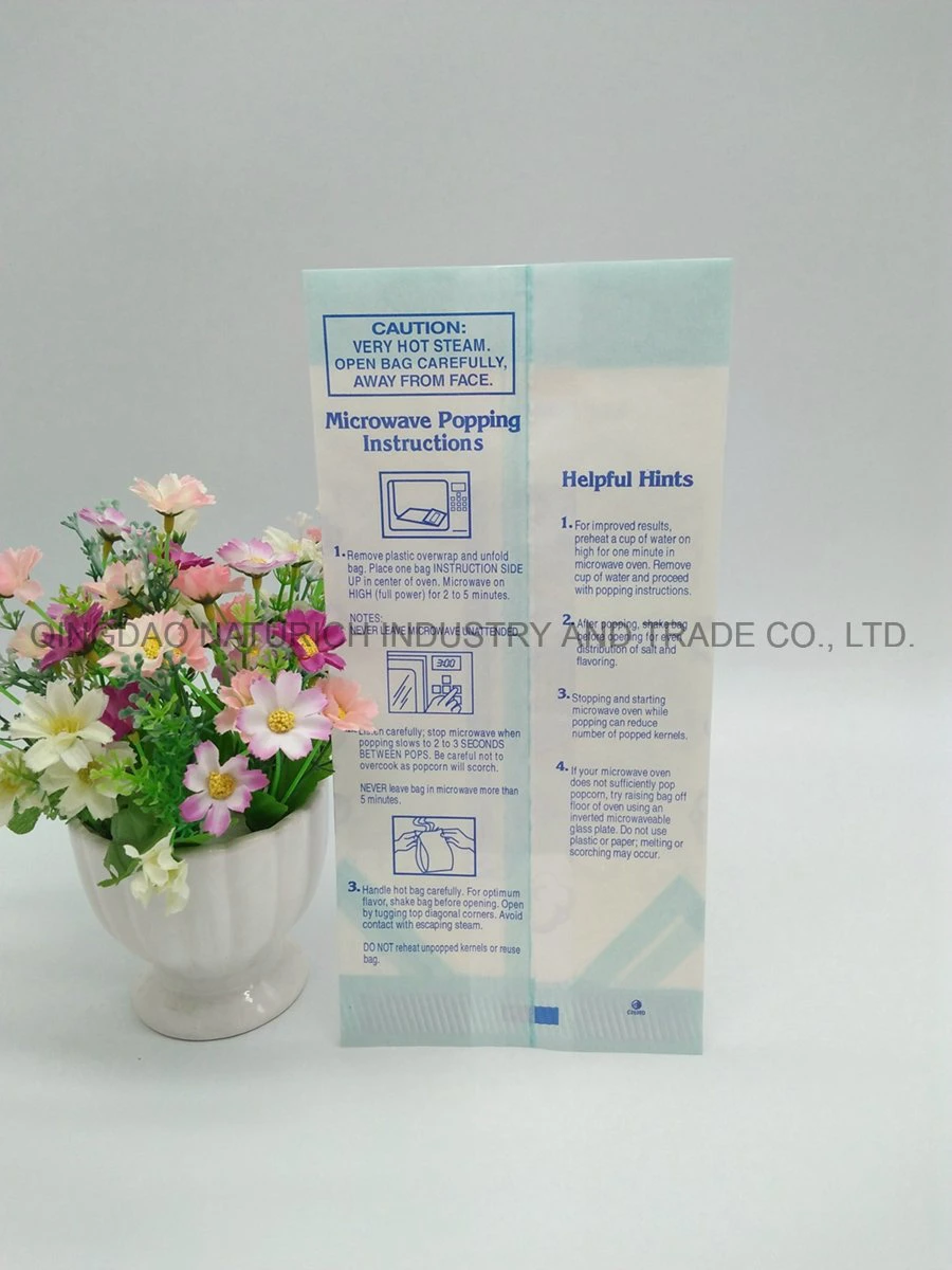 China Factory Greaseproof Paper Printed Heat Seal Microwave Popcorn Bags