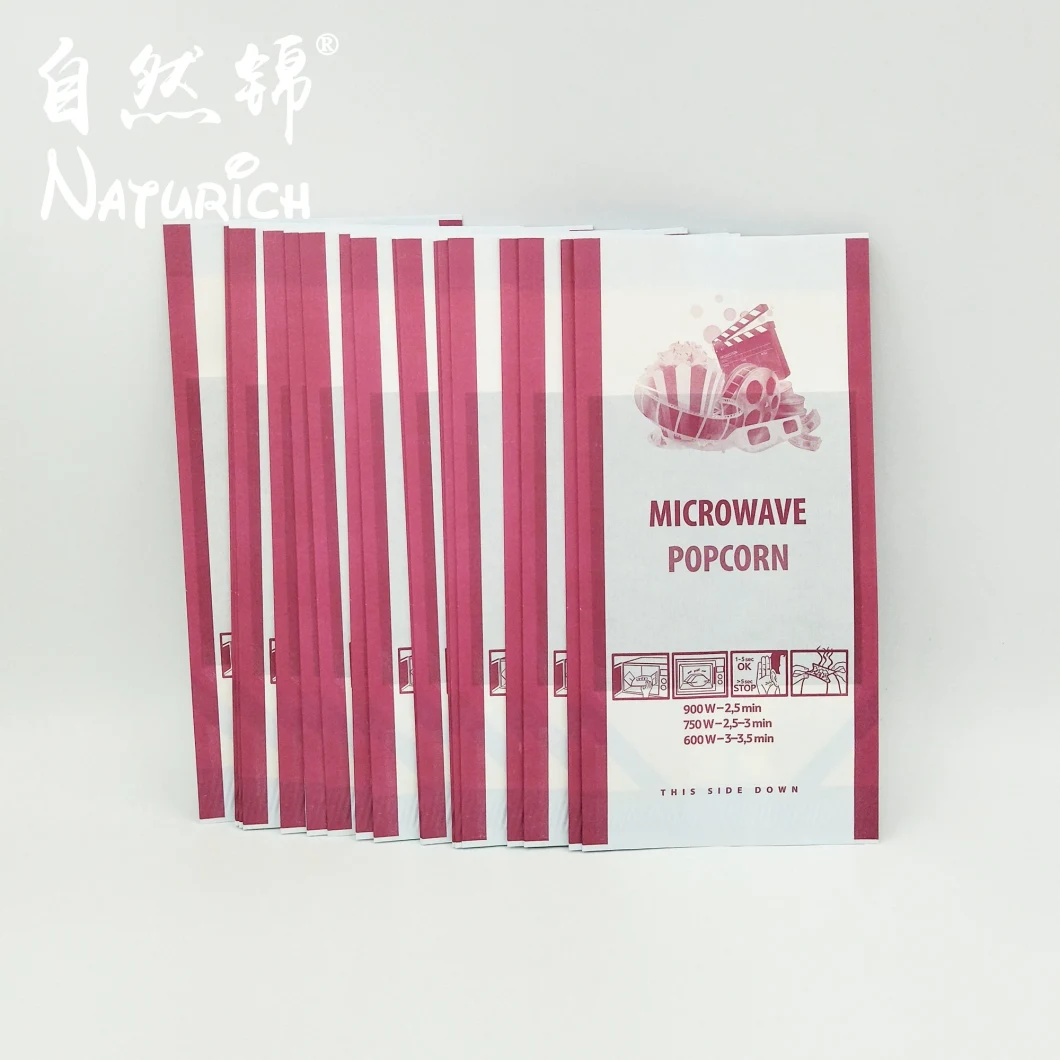 China Factory Greaseproof Paper Printed Heat Seal Microwave Popcorn Bags