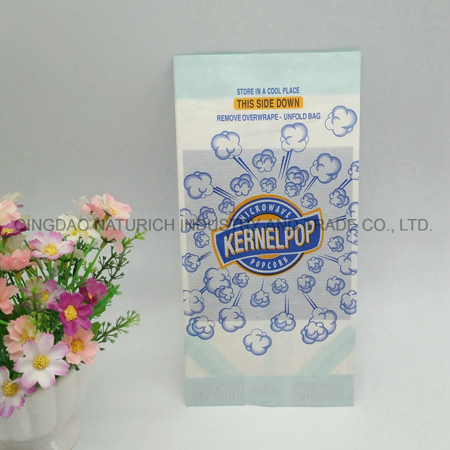 China Factory Greaseproof Paper Printed Heat Seal Microwave Popcorn Bags