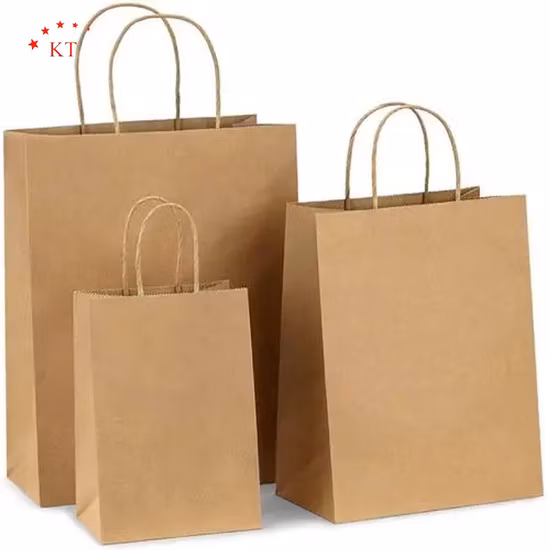 Bolsa de papel Kraft personalizada de la bolsa de compras de papel promocional de moda de fábrica de China